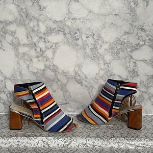 Fringe sling back booties